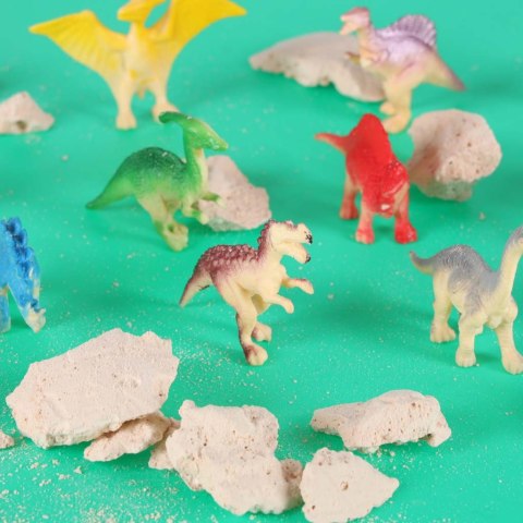 Dinozaury wykopaliska jajko XL dinozaura 12 figurek zestaw archeologiczny