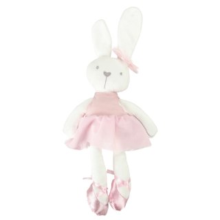Maskotka pluszowa pluszak przytulanka królik zajączek w różowej sukience 42cm
