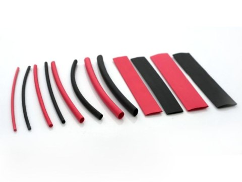 Zestaw 100pcs 10cm koszulki termokurczliwe Czerwone i Czarne