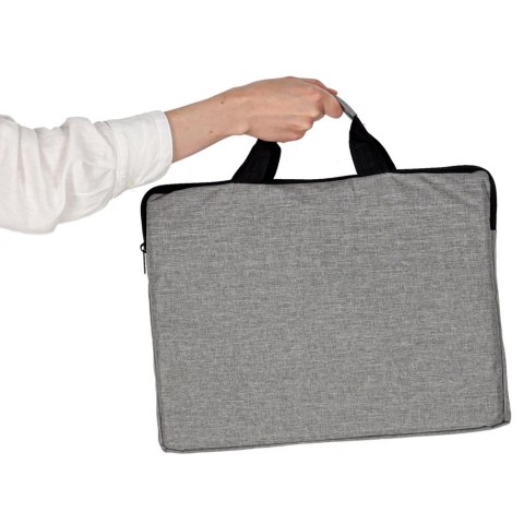 Torba na laptopa 15,6 cali na ramię teczka biznesowa damska męska szara