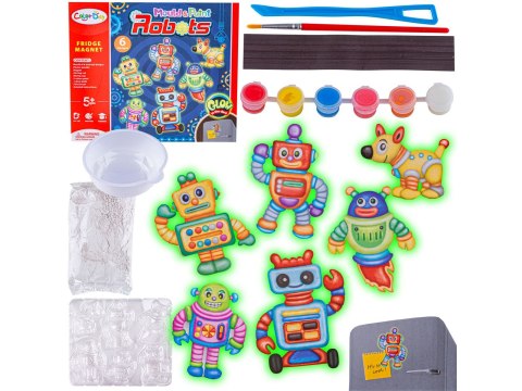 Kreatywny Zestaw Stwórz Magnes, Odlew DIY WESOŁE ROBOTY, GLOW Zrób To Sam