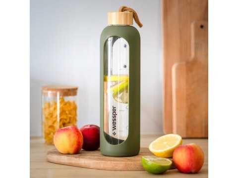Butelka szklana Wessper Activemax Crystalline 1000ml - oliwkowy