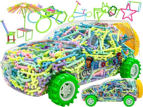 Patyczki Słomki Konstrukcyjne, Klocki Edukacyjne ok. 1000 Elementów AUTO Przecena 1