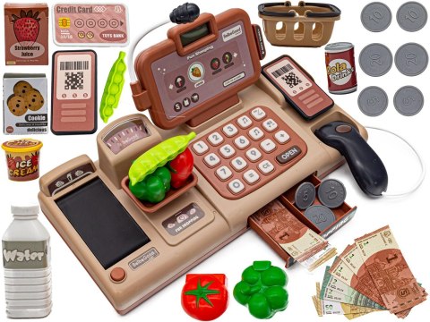 Edukacyjna sklepowa kasa fiskalna - mikrofon, waga, koszyk, akcesoria Przecena 4