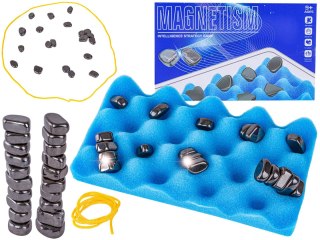 Gra Szachy Kamienie Magnetyczne Planszowa, Magnetyczna Gra Strategiczna, Magnetic Chess + Podkładka