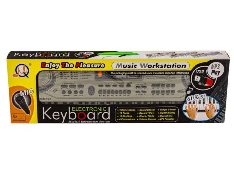 Keyboard MQ-811 Organki, 61 Klawiszy, Zasilacz, Mikrofon, USB Przecena 3
