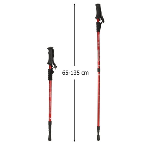 Kijki kije trekkingowe do nordic walking składane 2 sztuki czerwone