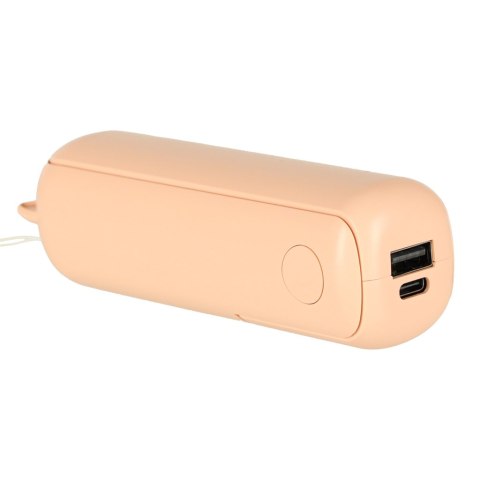 Wiatrak biurkowy wentylator mini ręczny składany wiatraczek przenośny USB różowy