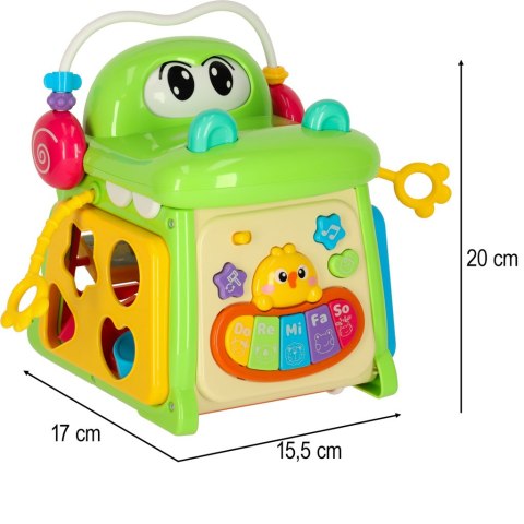 Kostka edukacyjna sorter z pianinkiem krokodyl 4w1