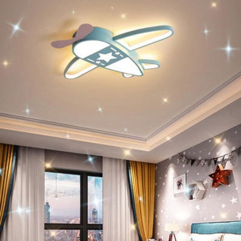 Lampa LED sufitowa plafon do pokoju dziecięcego ściemniana + pilot samolot