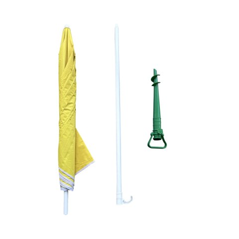 Parasol ogrodowy plażowy regulowany łamany składany UV 150cm żółty