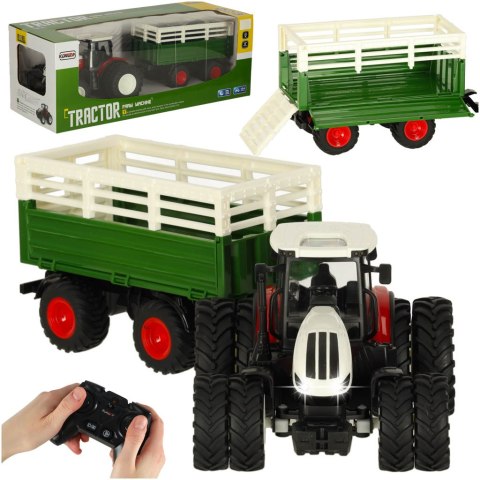 Traktor RC zdalnie sterowany ciągnik rolniczy z przyczepą pilot farma prezent 2,4G 3,7V 500mAh