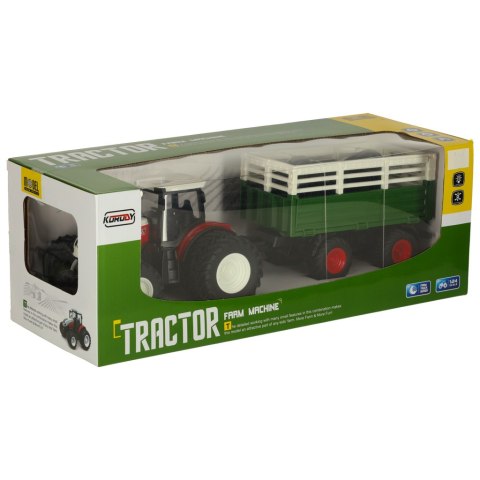 Traktor RC zdalnie sterowany ciągnik rolniczy z przyczepą pilot farma prezent 2,4G 3,7V 500mAh