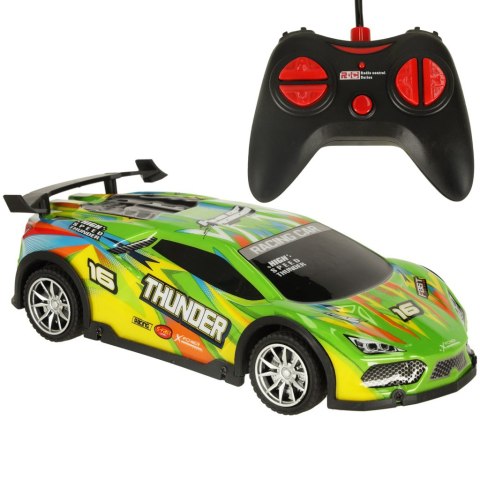 Samochód RC sportowy zdalnie sterowany na pilot auto wyścigowe drift z LED światłami zielony