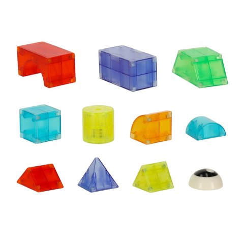 Klocki magnetyczne konstrukcyjne świecące elementy figury 3D 32el.