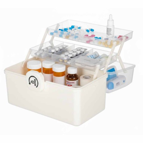 Organizer na leki pojemnik pudełko kasetka apteczka duży XXL na zamek skrzynka 34,5x23x22 cm